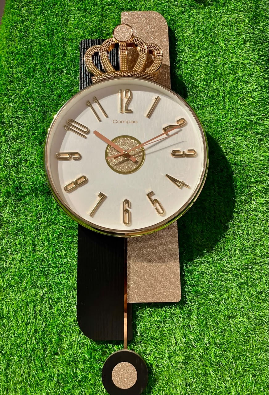 Luxury Crown Pendulum Decorative Wall Clock