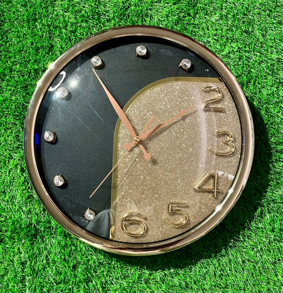 Luxury Half-Glitter Crystal Decorative Wall Clock