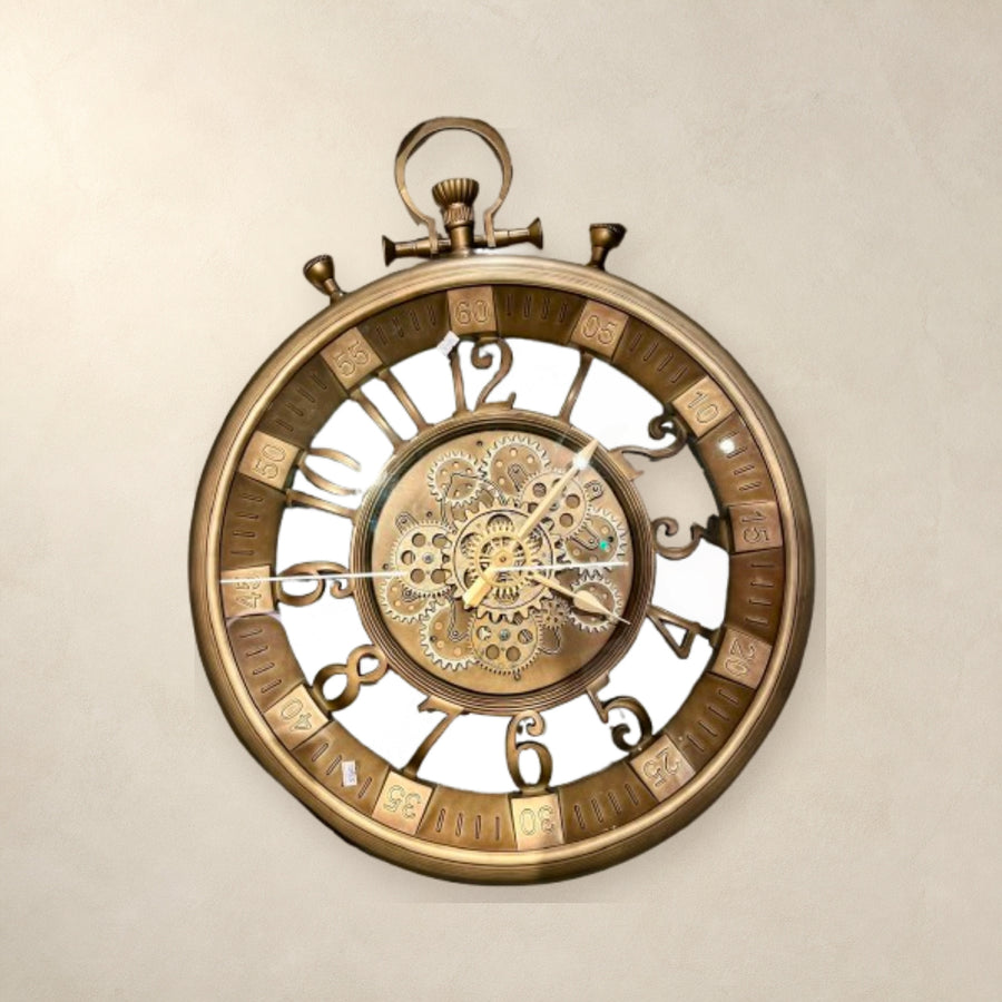 Vintage Steampunk Mechanical Pocket-Watch Wall Clock