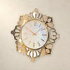 Compas Royal Crown Luxury Quartz Wall Clock – Gold Filigree Statement Decor