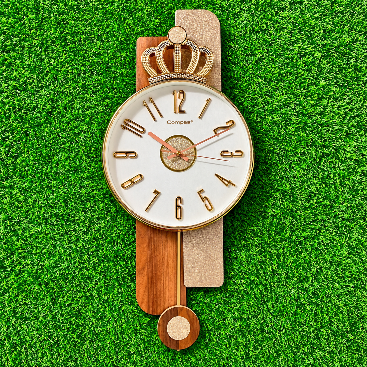 Luxury Crown Pendulum Decorative Wall Clock