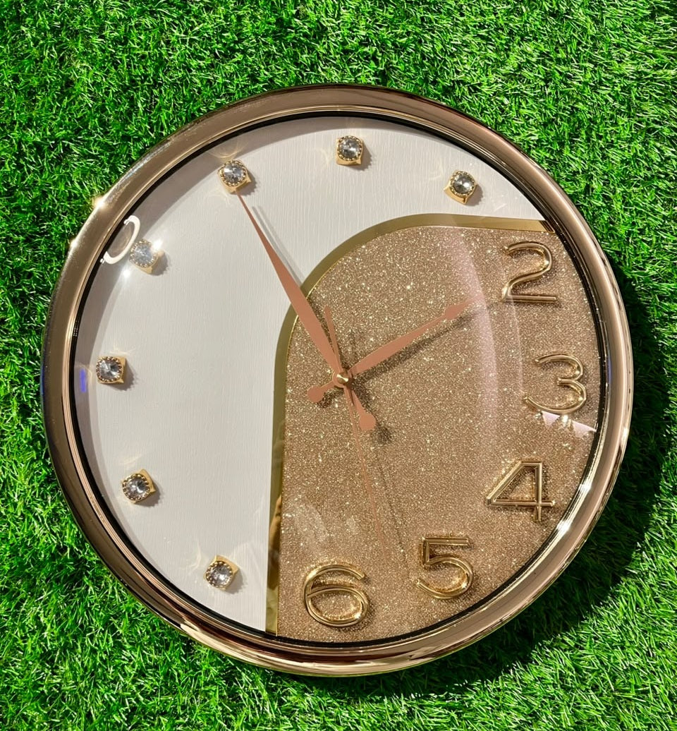Luxury Half-Glitter Crystal Decorative Wall Clock