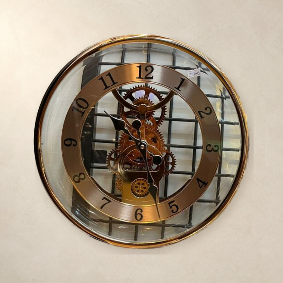 Modern Skeleton Moving-Gear Clear Wall Clock