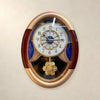 Luxurious Oval Wall Clock with Floral Crystal Pendulum