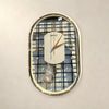 Modern Oval Pendulum Wall Clock | Crystal Accented Dial