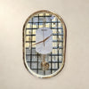 Modern Oval Pendulum Wall Clock | Crystal Accented Dial