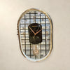 Modern Oval Pendulum Wall Clock | Crystal Accented Dial