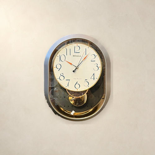 BOALA Oval Decorative Pendulum Wall Clock with Silent Sweep Movement