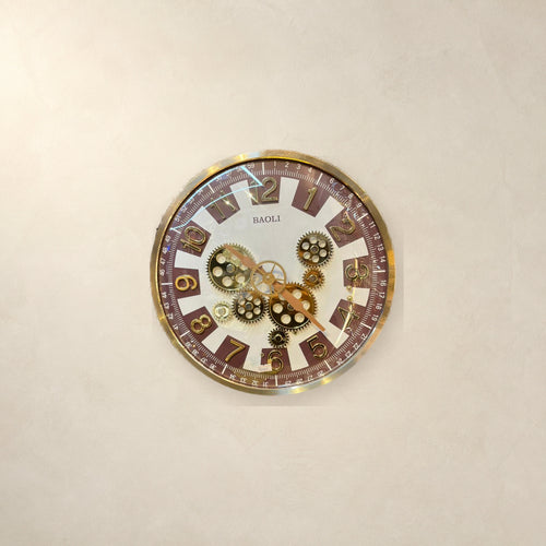 BAOLI Industrial Moving Gear Wall Clock with Minute Track Border