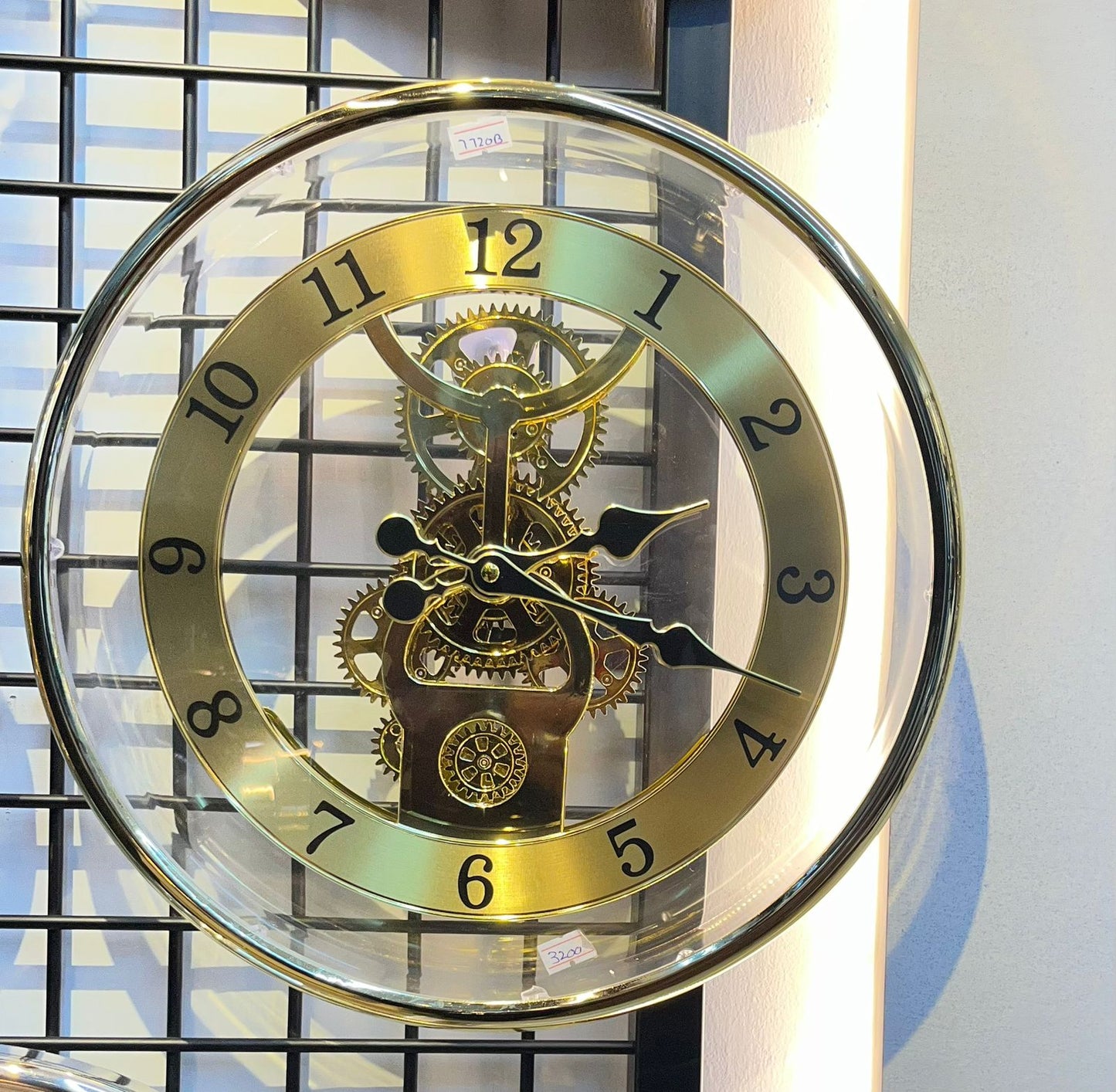 Category 9- Modern Skeleton Moving-Gear Clear Wall Clock