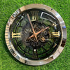 Luxurious Chrome Skeleton Wall Clock with Visible Moving Gears
