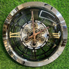 Luxurious Chrome Skeleton Wall Clock with Visible Moving Gears