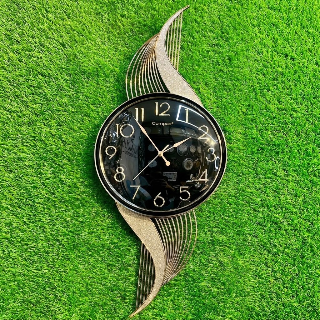 Luxury Modern Abstract Wave Metallic Wall Clock