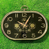 Luxury Oval Steampunk Gear Wall Clock – Gold Metallic Frame with Exposed Mechanics