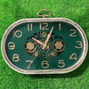 Luxury Oval Steampunk Gear Wall Clock – Gold Metallic Frame with Exposed Mechanics