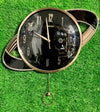 Modern Saturn Ring Pendulum Wall Clock – Luxury Electroplated Frame